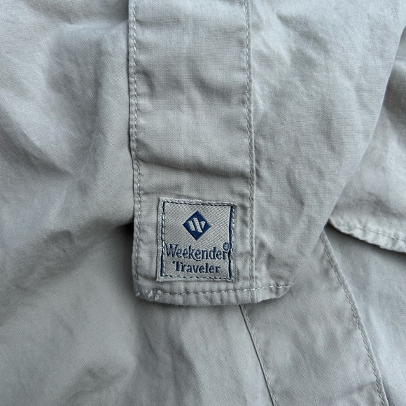 Weekender Traveler Mens Short Sleeve Button Down Khaki Adventure Series XL Shirt - Picture 6 of 7